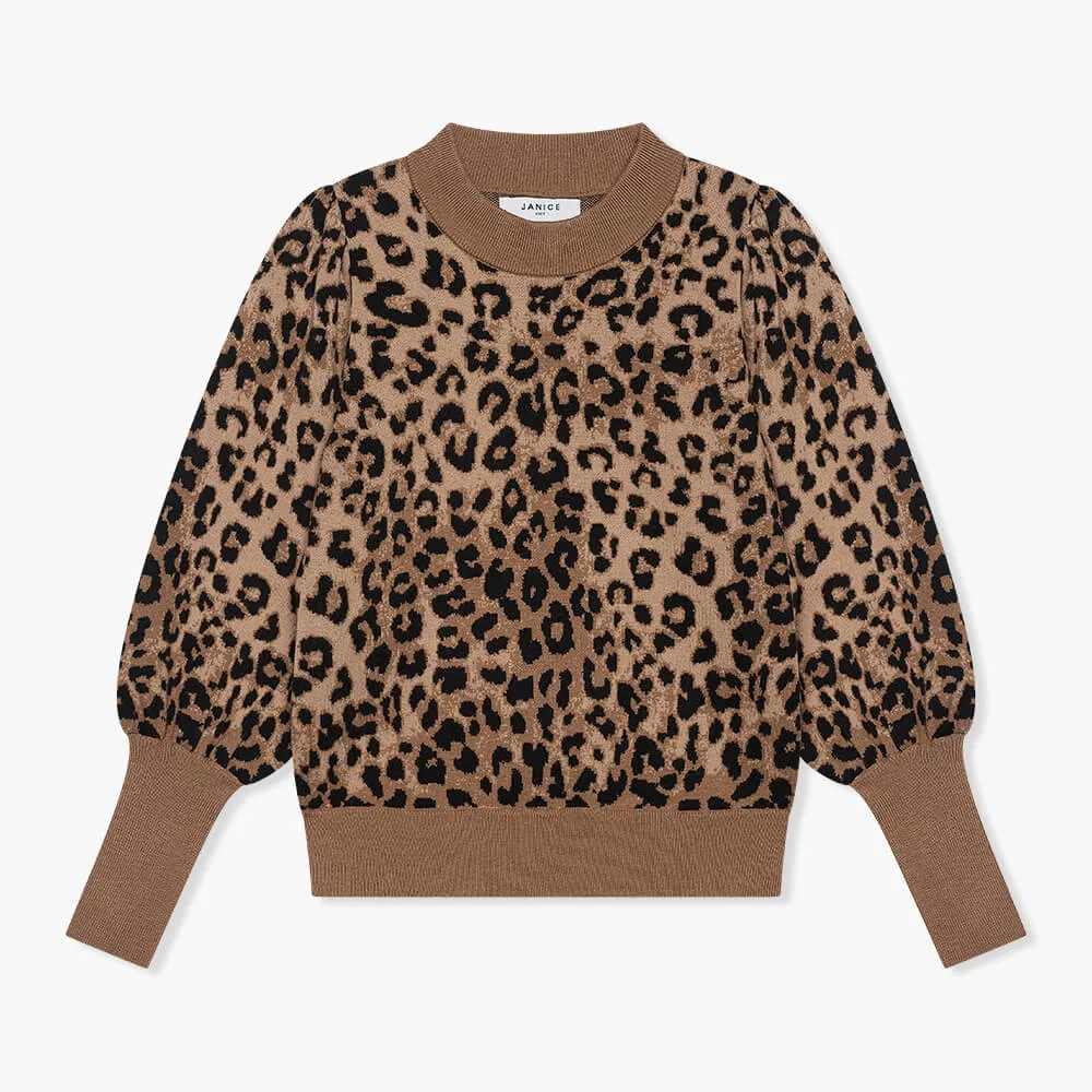 Trui Dames Pof Mouw Viscose Jay Panterprint