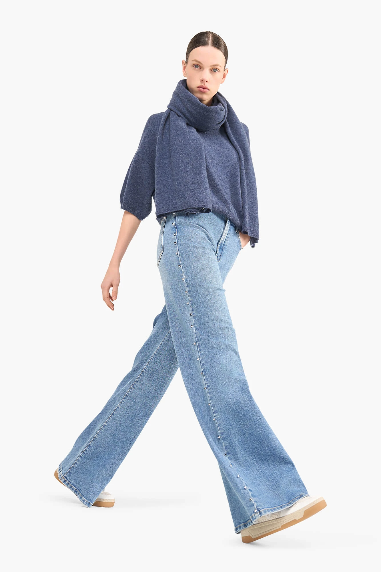 Cashmere Sjaal Dames Santos Blauw