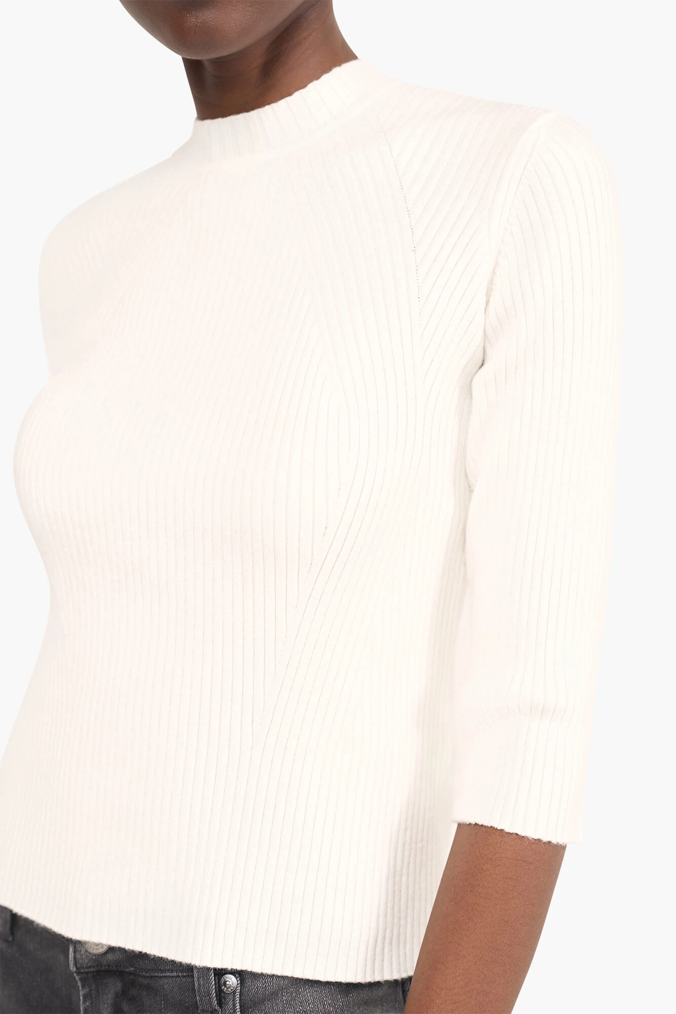 Top Gebreid Viscose Logo Drukker Rug Alec Off White