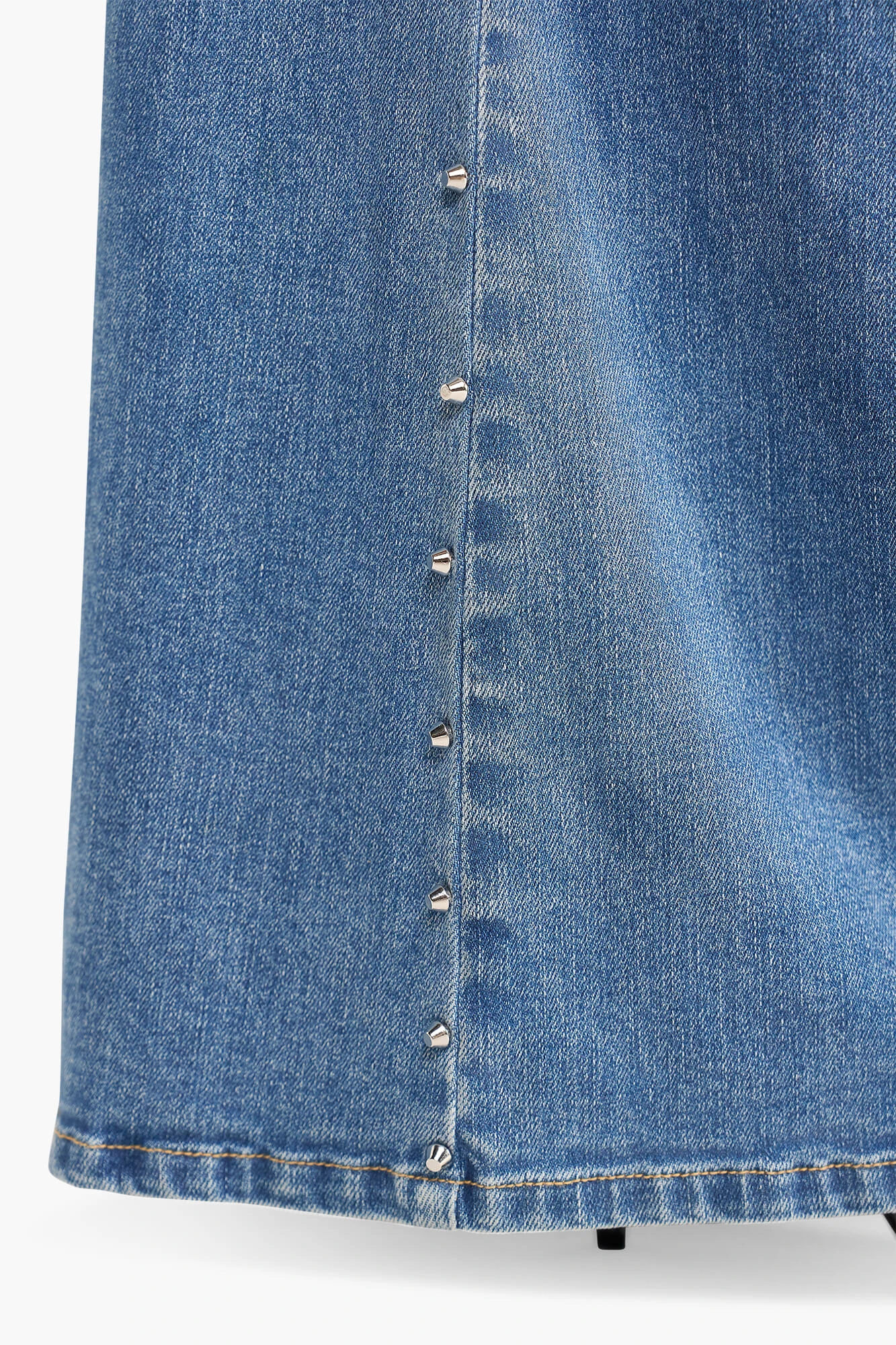 High Rise Wijde Leg Jeans Studs Mason Blauw 028