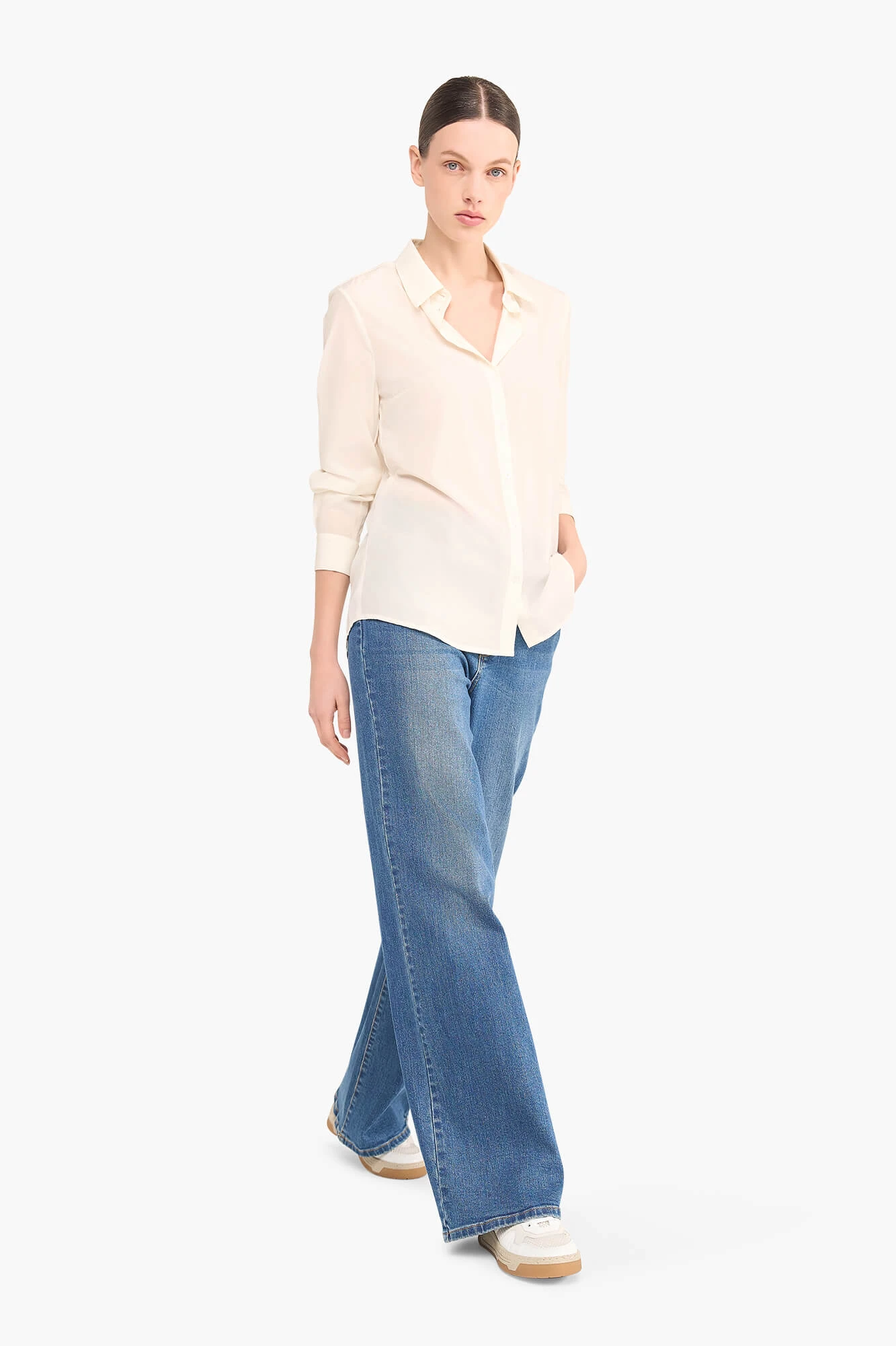 Zijden Dames Blouse Dylan Off White